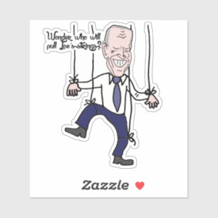 Funny Anti Joe Biden Puppet Politischer Cartoon Aufkleber