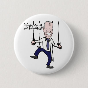 Funny Anti Joe Biden Puppet Politischer Cartoon Button