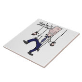 Funny Anti Joe Biden Puppet Politischer Cartoon Fliese (Seite)