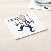 Funny Anti Joe Biden Puppet Politischer Cartoon Rechteckiger Pappuntersetzer (angewinkelt)