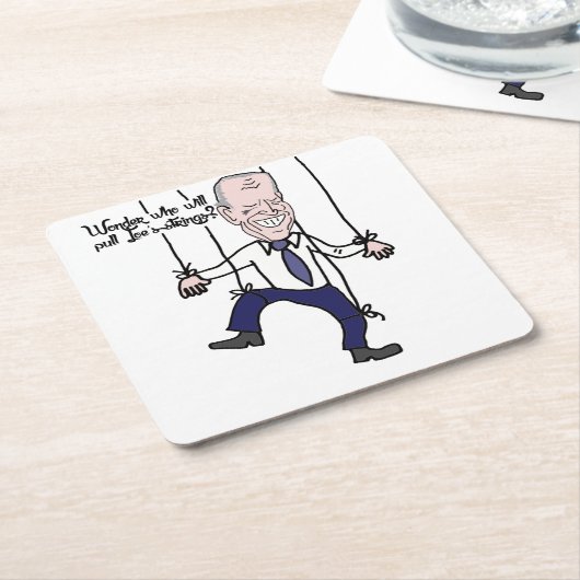 Funny Anti Joe Biden Puppet Politischer Cartoon Rechteckiger Pappuntersetzer (angewinkelt)