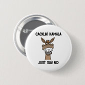 Funny Anti Kamala Harris Laughing Donkey Button (Vorne & Hinten)