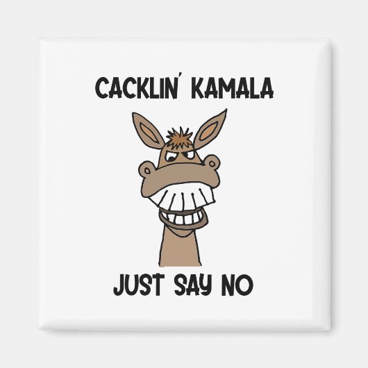 Funny Anti Kamala Harris Laughing Donkey Magnet (Vorne)
