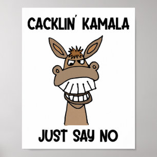 Funny Anti Kamala Harris Laughing Donkey Poster