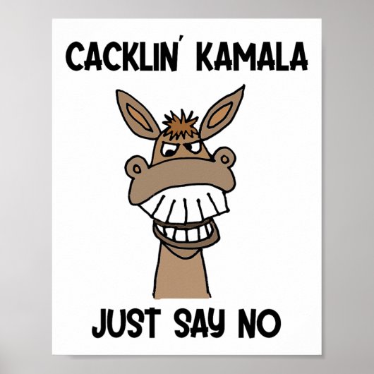 Funny Anti Kamala Harris Laughing Donkey Poster (Vorne)