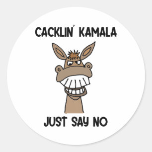 Funny Anti Kamala Harris Laughing Donkey Runder Aufkleber