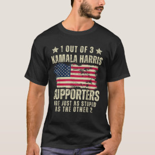 Funny Anti Kamala Harris Stupid Joke American Flag T-Shirt
