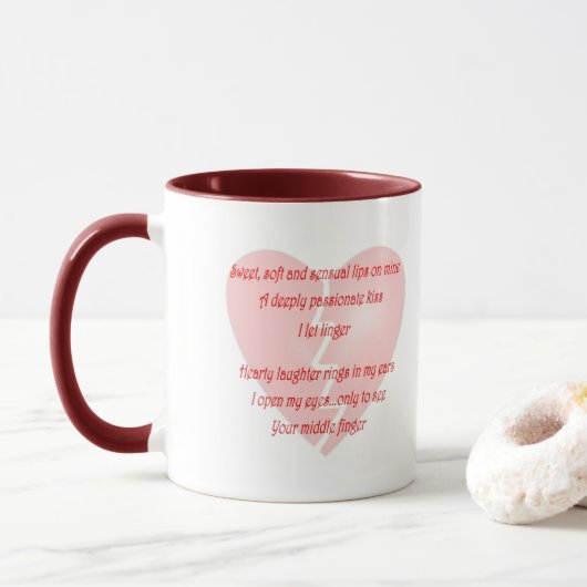 Funny Anti-Liebe Valentinstag Gedicht Kaffee Tasse (Mit Donut)