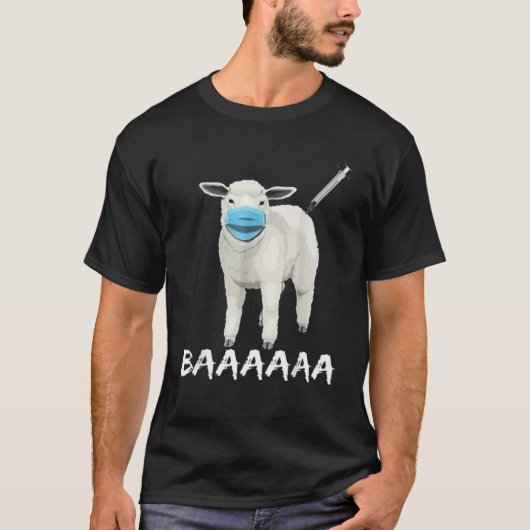 Funny-ANTI-MASK-SHEEP-WITH-FACE-MASK-Vaccine-Baa T-Shirt (Vorderseite)