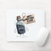 Funny Anti-Meeting Elixir | Retro Cartoon Office H Mousepad (Mit Mouse)