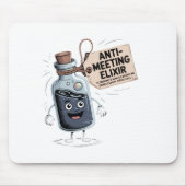 Funny Anti-Meeting Elixir | Retro Cartoon Office H Mousepad (Vorne)