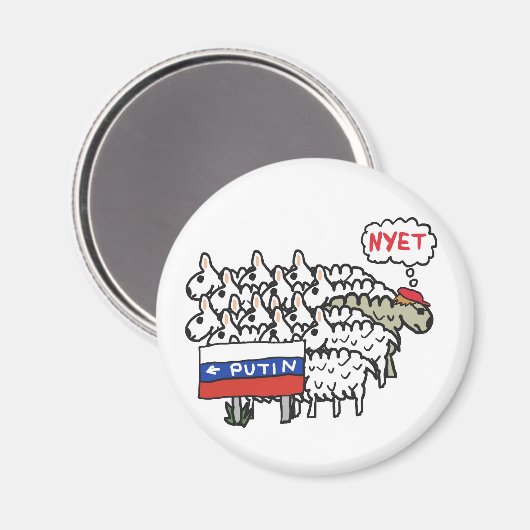 Funny Anti Putin Magnet (Vorderseite/Rückseite)