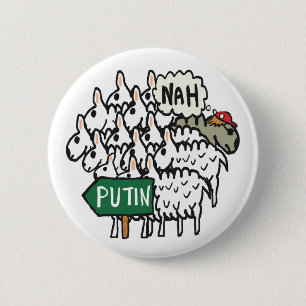 Funny Anti Putin Sheep Button