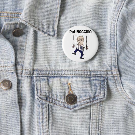 Funny Anti Putin und Russland Putinocchio Pub Button (Beispiel)