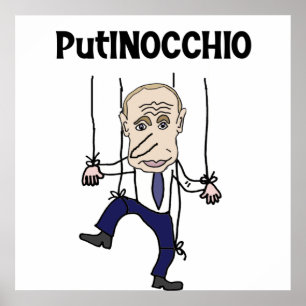 Funny Anti Putin und Russland Putinocchio Pub Poster