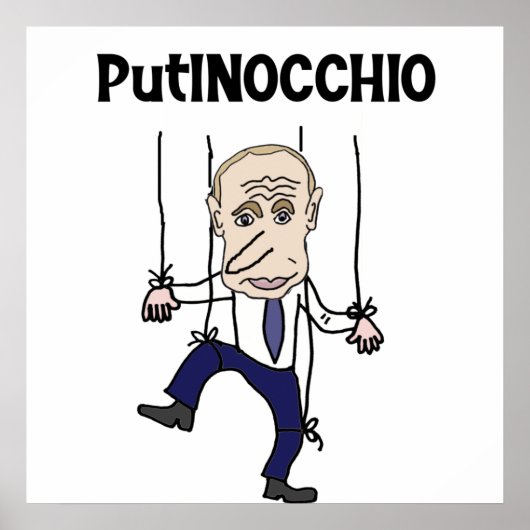 Funny Anti Putin und Russland Putinocchio Pub Poster (Vorne)