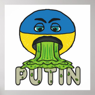Funny Anti Putin Vomit Emoji Poster