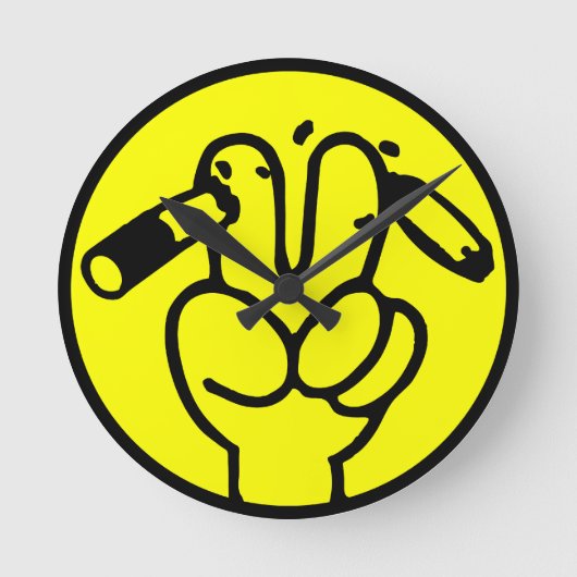 Funny Anti-Raucher ⚠ thailändisches ⚠ Runde Wanduhr (Vorderseite)