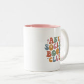 Funny Anti Social Book Club Buchliebhaber Retro Zweifarbige Tasse (VorderseiteRechts)