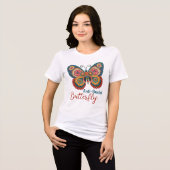 Funny Anti-Social Butterfly farbenfrohe Inspirivit Tri-Blend Shirt (Vorderseite voll)