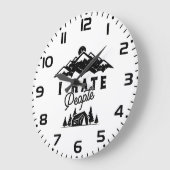 Funny Anti-Social Camping Ich Hasse Menschen Große Wanduhr (Winkel)