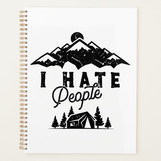 Funny Anti-Social Camping Ich Hasse Menschen Planer (Vorderseite)
