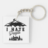 Funny Anti-Social Camping Ich Hasse Menschen Schlüsselanhänger (Rückseite)