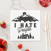 Funny Anti-Social Camping Ich Hasse Menschen Serviette (Beispiel)