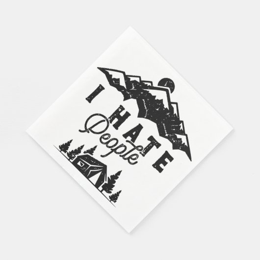 Funny Anti-Social Camping Ich Hasse Menschen Serviette (Ecke)