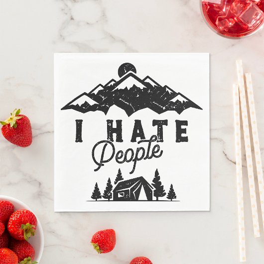 Funny Anti-Social Camping Ich Hasse Menschen Serviette