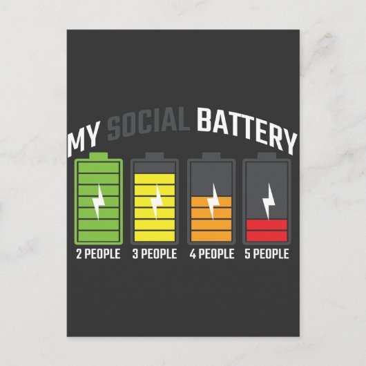 Funny Anti Social Introvertierte Low Social Batter Postkarte (Vorderseite)