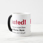 Funny Anti-Theft geplünderte auftauchende Nachrich Verwandlungstasse (Vorderseite Links)