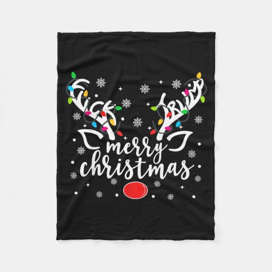 Funny Anti Trump Christmas Reindeer Funny Feminist Fleecedecke (Vorderseite)
