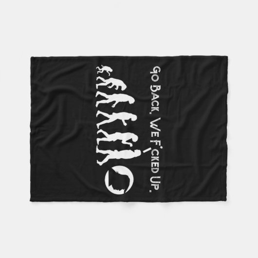 Funny Anti Trump - Go Back! Trump Evolution Tee Fleecedecke (Vorderseite (Horizontal))