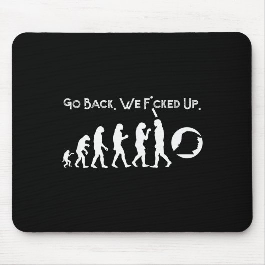 Funny Anti Trump - Go Back! Trump Evolution Tee Mousepad (Vorne)