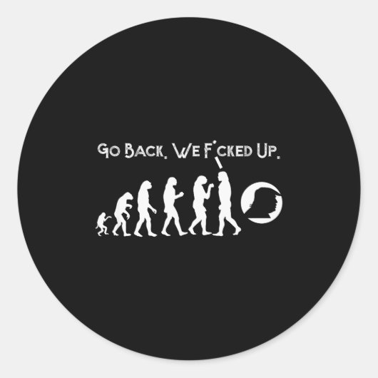 Funny Anti Trump - Go Back! Trump Evolution Tee Runder Aufkleber (Vorderseite)