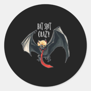 Funny Anti-Trump Halloween Bat Crazy Runder Aufkleber