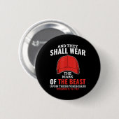 Funny Anti Trump Mark der Bestie Red Hat Button (Vorne & Hinten)