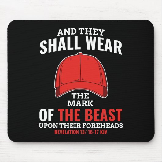 Funny Anti Trump Mark der Bestie Red Hat Liberal Mousepad (Vorne)