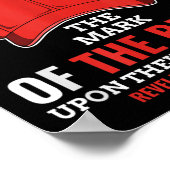 Funny Anti Trump Mark der Bestie Red Hat Poster (Ecke)