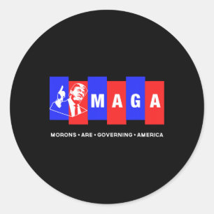 Funny Anti Trump Morons regieren Amerika Runder Aufkleber