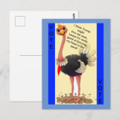 Funny Anti Trump Politischer Strauß mit roter Kraw Postkarte (Vorne/Hinten)