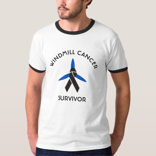Funny Anti Trump Spaß, Windmill Cancer Survivor T-Shirt (Vorderseite)