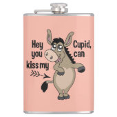 Funny Anti-Valentine Donkey Flaschen Flachmann (Vorderseite)