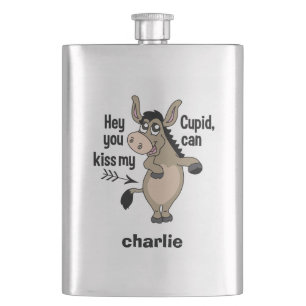 Funny Anti-Valentine Donkey-individuelle Name Flachmann
