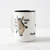Funny Anti-Valentine Donkey individuelle Name Tass Zweifarbige Tasse (Vorderseite Links)