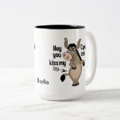 Funny Anti-Valentine Donkey individuelle Name Tass Zweifarbige Tasse (VorderseiteRechts)