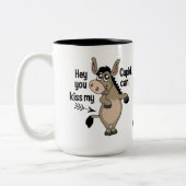 Funny Anti-Valentine Donkey individuelle Name Tass Zweifarbige Tasse (Links)
