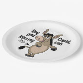 Funny Anti-Valentine Donkey Papier Teller (Schrägansicht)