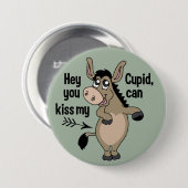 Funny Anti-Valentine-Donkey-Taste Button (Vorne & Hinten)